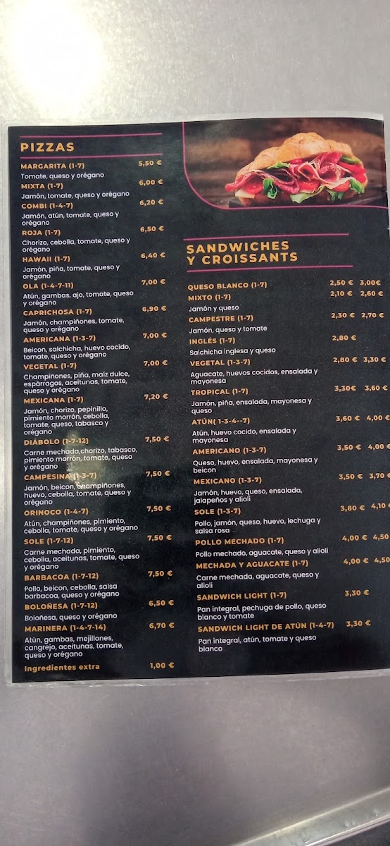 Menu Cafetería Sole-1